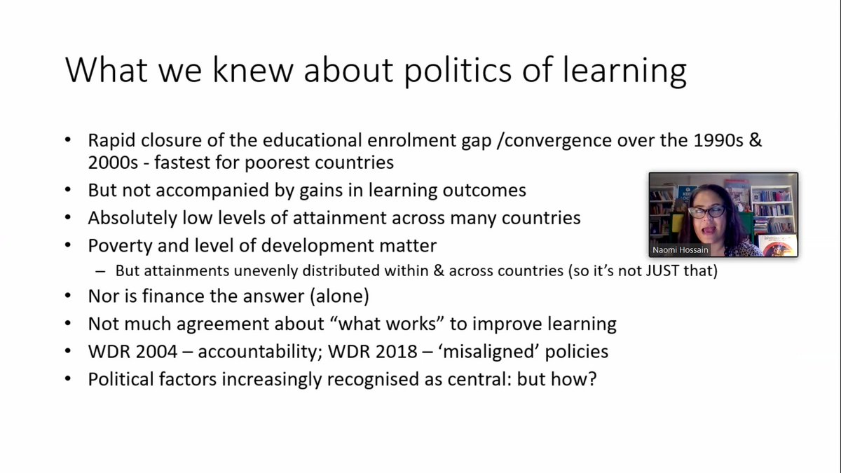 REAL_Centre's tweet photo. What we knew about politics of #learning. Problem for whole system. Not just about financing, also governance + other issues. Not much consensus on 'what works'.
#PoliticsOfEducation @nomhossain @AcctResearchCtr https://t.co/BIyfoSX3mG