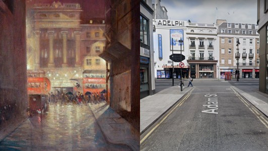 TonEngels's tweet photo. @JohnConstableRA Then and April 2019.. #Strand #AdamStreet๐ค https://t.co/ZlBJn9Oypc