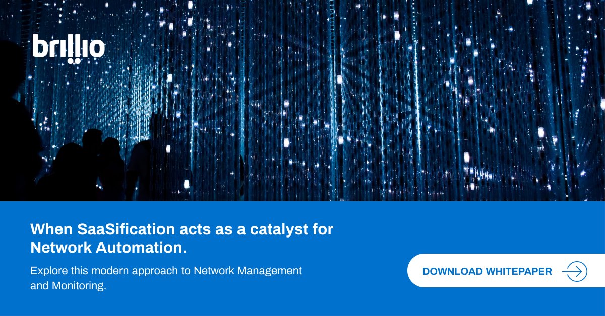 BrillioGlobal's tweet photo. This whitepaper by #Brillians Sai Sandesh &amp; Pavan Gupta discusses the various facets of SaaS-based #NetworkAutomation. 

Download #Brillio's whitepaper to know more about finding more reliable, efficient, and easy to manage networks: https://t.co/g0AoClhYba

#SaaSification https://t.co/mQ4qUtR5Ml