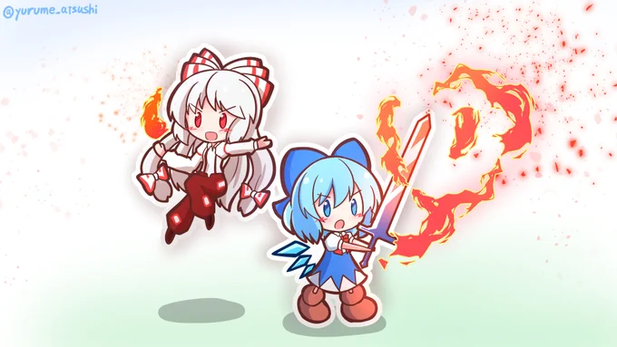 ペーパーチルノちゃん&もこたん 