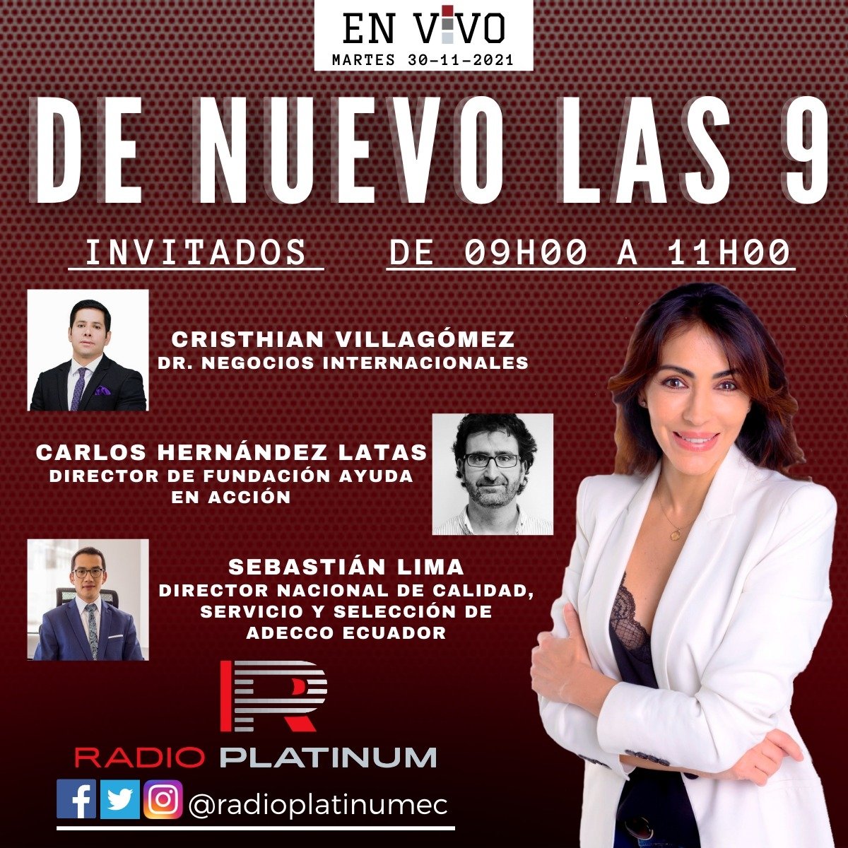 cristhianvilecu's tweet photo. #EntrevistaRadial
📅 Jueves 30 de Noviembre
📻 90.9 fm @radioplatinumec  ⏰ 09:20 am 
Tema: Pasos para ser parte de un exitosos ecosistema de negocios globales en el exterior.
¡Juntos, produzcamos y exportemos! https://t.co/oqGleNLnqL