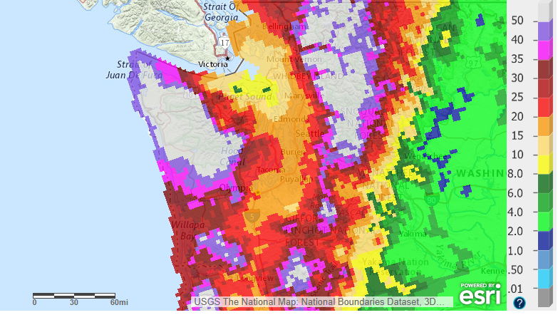 NWSSeattle's tweet photo. Seattle's new meteorological fall rain record is impressive in its own right, but pales in comparison to what fell in 90 days over parts of the Olympics &amp; Cascades with more than 50 inches. 

In Forks, rain in the past 90 days exceeds what Vegas typically gets in 13 years.

#wawx https://t.co/42uOdfh1XB