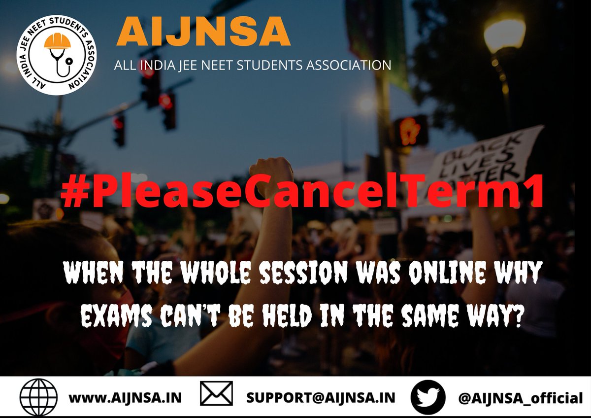 AIJNSA_official's tweet photo. With this new deadly variant of COVID-19 which is capable of mass destruction is it really necessary to continue the exams? 
students are getting positive everyday all over India are these exams really worth risking the future of our country?
#PleaseCancelTerm1
@cbseindia29 https://t.co/T2W4SLd3CI