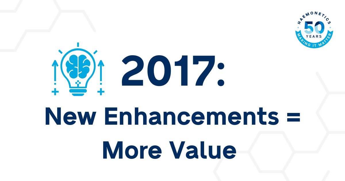 HaemoneticsCorp's tweet photo. New enhancements = more value. With features added to the Cell Saver® Elite®+ system and FDA 510(k) clearance granted to NexSys PCS®, Haemonetics took even more steps towards bringing key value to those we serve. #50YearsofHAE https://t.co/iXXRqfNDS6