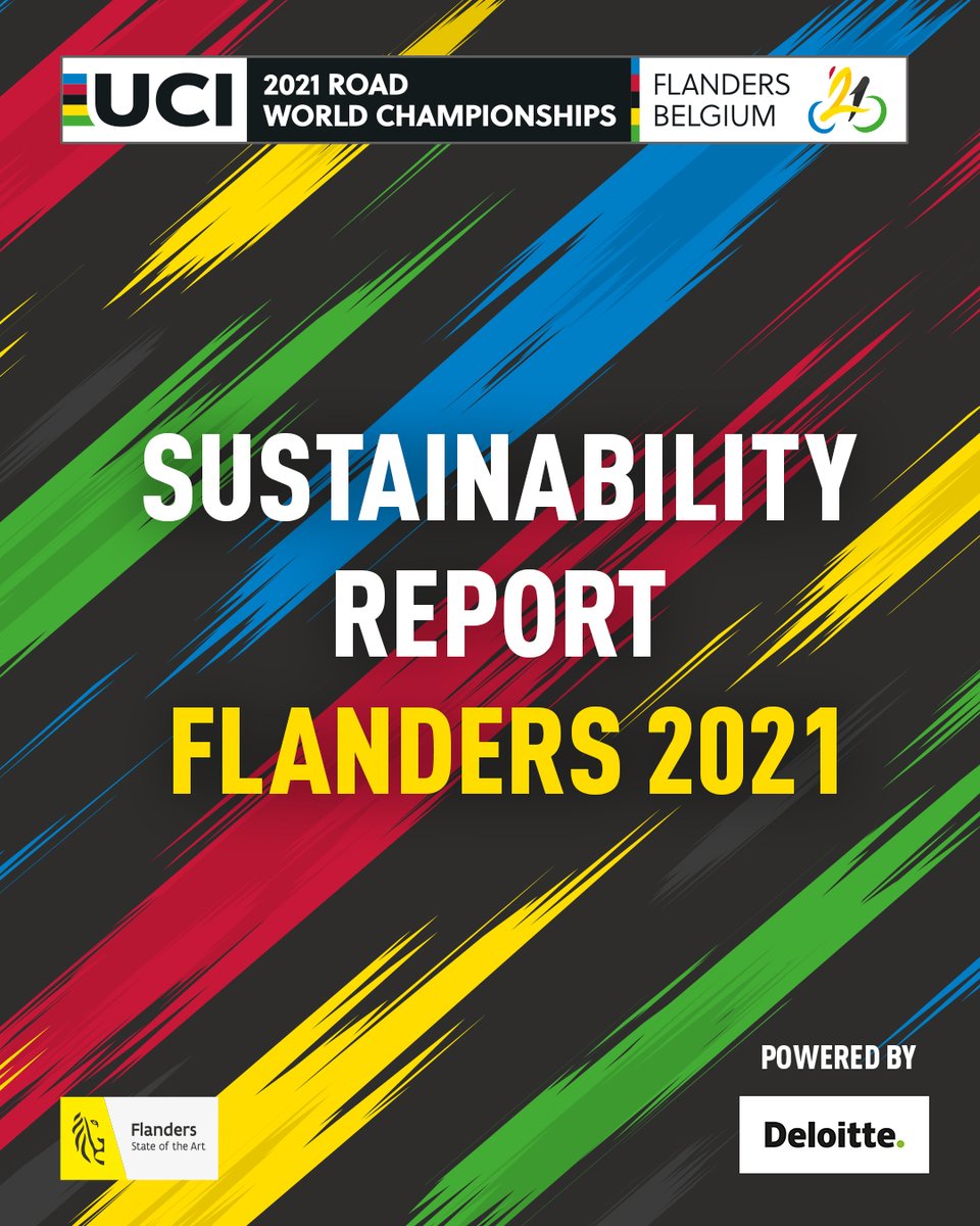 ♻️ Sustainability was one of the core values of Flanders 2021. Together with our partner @Deloitte and @VisitVlaanderen, we’re proud to present a Sustainability Report for the first time ever in the history of the UCI Road World Championships 🌈
Info 👉 bit.ly/Sustainability…
