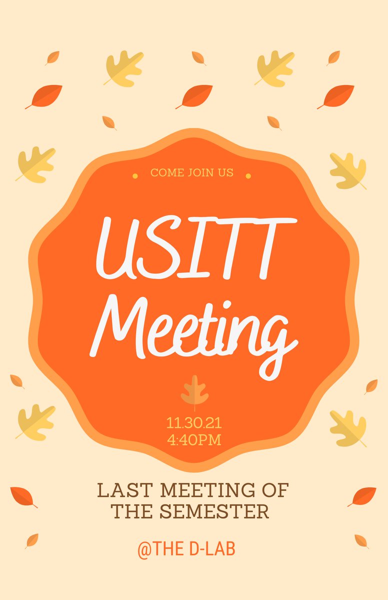 WTAMUSITT's tweet photo. Don’t forget, today we’ll be having our last meeting of the semester!!! https://t.co/5GYKPumC0t