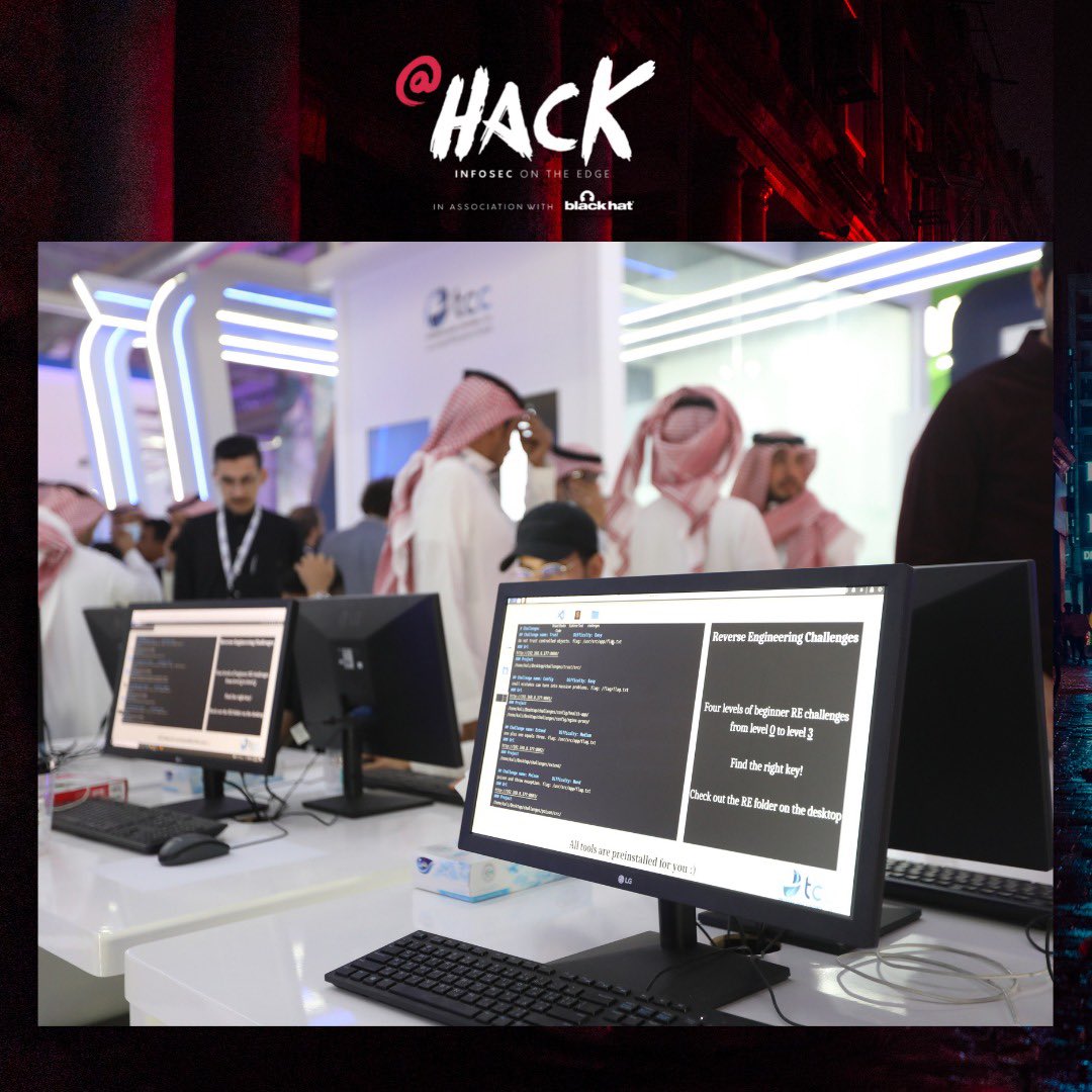 Blackhatmea's tweet photo. Have you visited the @TCC_Co space at #athackcon yet?
You still have the chance to beat #SAMAMA by @TCC_Co in the exciting reverse engineering and penetration testing challenges. Come win prizes and learn from the finest cybersecurity experts. https://t.co/Mx4QFdNBRa