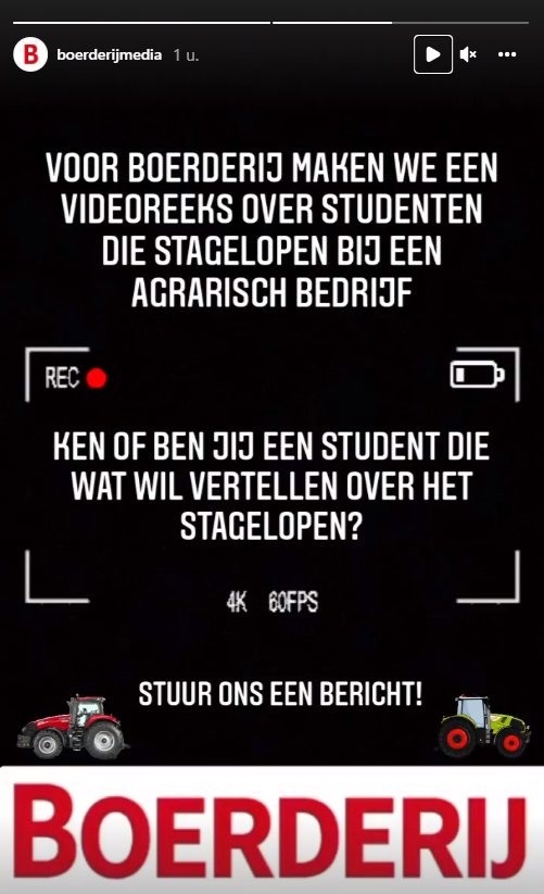 Lydienee's tweet photo. Oproepje op de Insta van @Boerderij_nl 
Ben of ken jij een student die stageloopt bij een boer en daarover wil vertellen in Boerderij? 
Hit me up, of reageer op deze story. 
https://t.co/Z6rAIkxsjK https://t.co/oF288koLLY