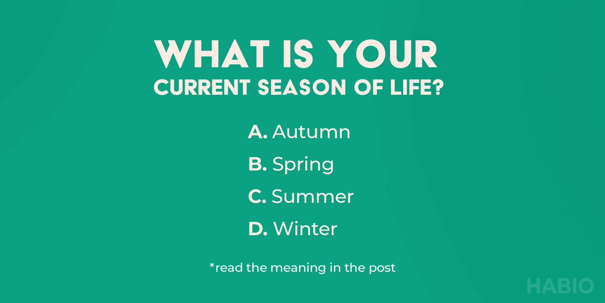 HabioApp's tweet photo. 🍁 Autumn - you know what you what and how to get it
🌿 Spring - you're probably in love or experiencing something new
☀️ Summer - you enjoy your life at its fullest, grabing the best memories
❄️ Winter - you are in a low key state, saving energy and restoring https://t.co/hKiRyXOxKd