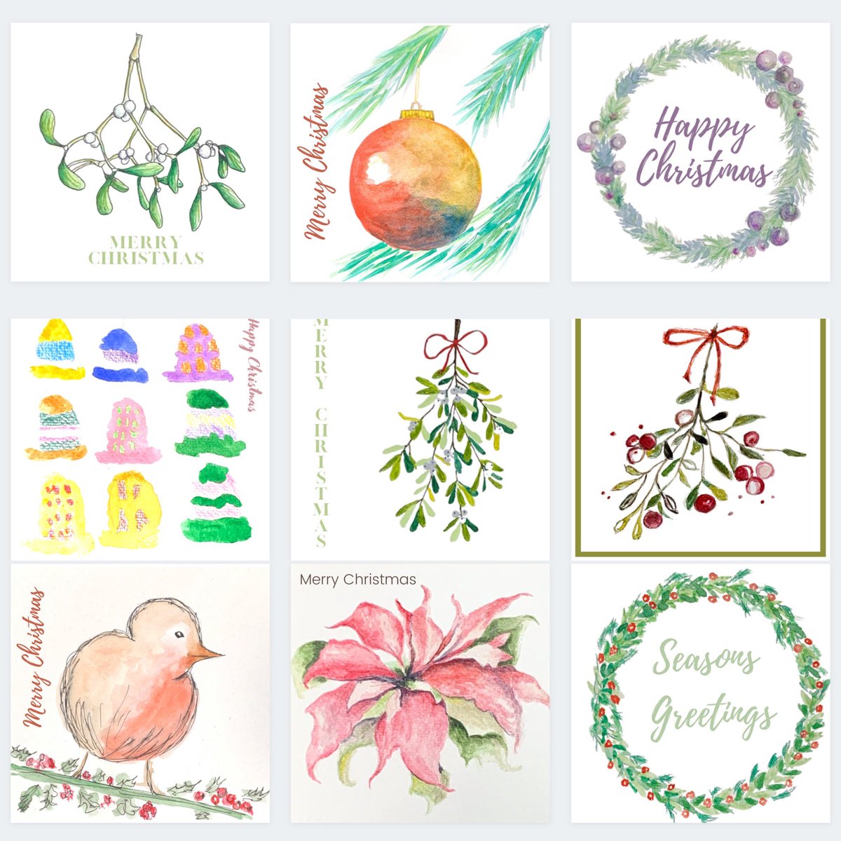 These are a selection of the incredible Christmas Cards watercolour painting workshop where we designed, painted and then computer edited our creations to make a card design for printing! 

createartschool.co.uk/offers/aowrTHi…

 #learnwatercolour #beginerwatercolour #watercolourthebasics
