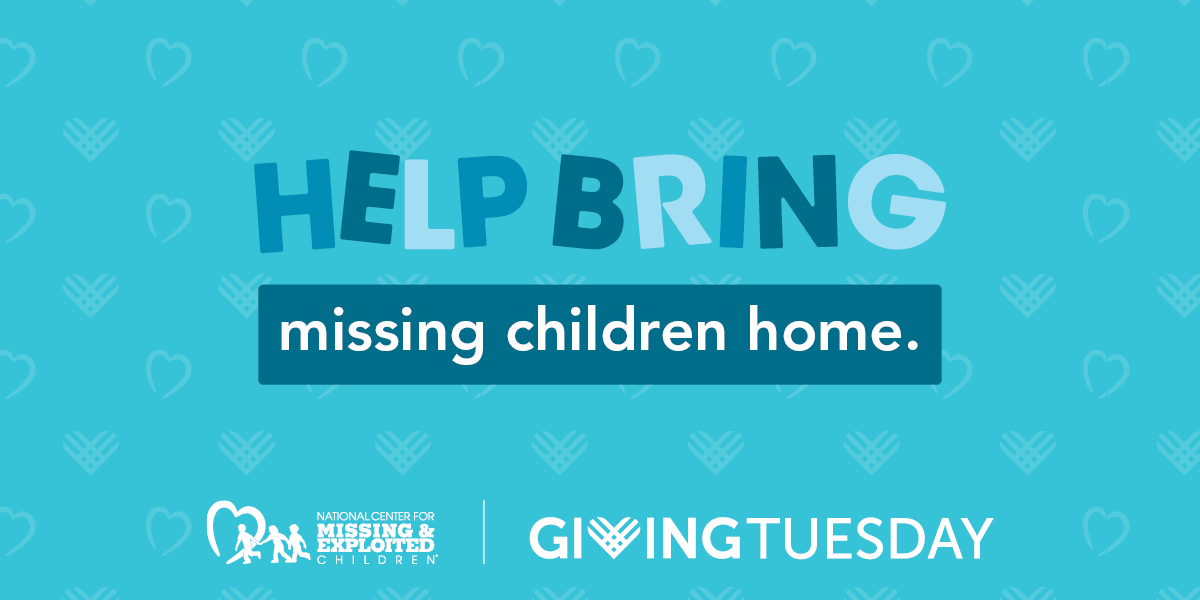 NCMEC's tweet photo. #BeTheHero 
When you choose @MissingKids as your charity, you know that your donation is going to help the children and families who need you the most. Together we can help bring #missing children home! #GivingTuesday 
https://t.co/pX4UVpDA9Z https://t.co/7boDqHDQao