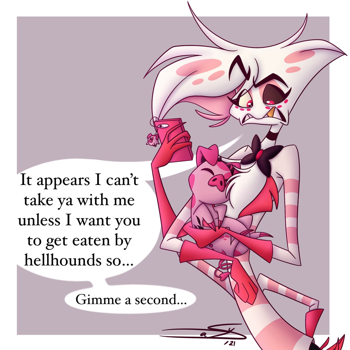 AudreyCosmo's tweet photo. Wow ok now you're 200 ! 🤩 Let me show you what got me into drawing HB/HH fanart. One day @daniart_04 suggested we do a HH collab. We liked it so much that we did another, and part 3 is coming soon. 
#HazbinHotel #HelluvaBoss 
#blitzo #alastor #angeldust #vivziepop https://t.co/qpE2kZcq4i