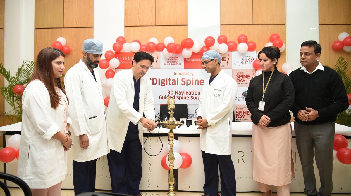HospitalArtemis's tweet photo. On the occasion of #NeuroSpineDay 2021, #ArtemisHospitals organised a Media Interaction on 'Introduction of Digital Spine OT & Celebration of Neuro Spine Day 2021' on 30th November 2021 at Artemis Hospitals.
Here are a few glimpses-
#GetSpineActive #NeuroSpineDay2021 https://t.co/fxeztHzPPk