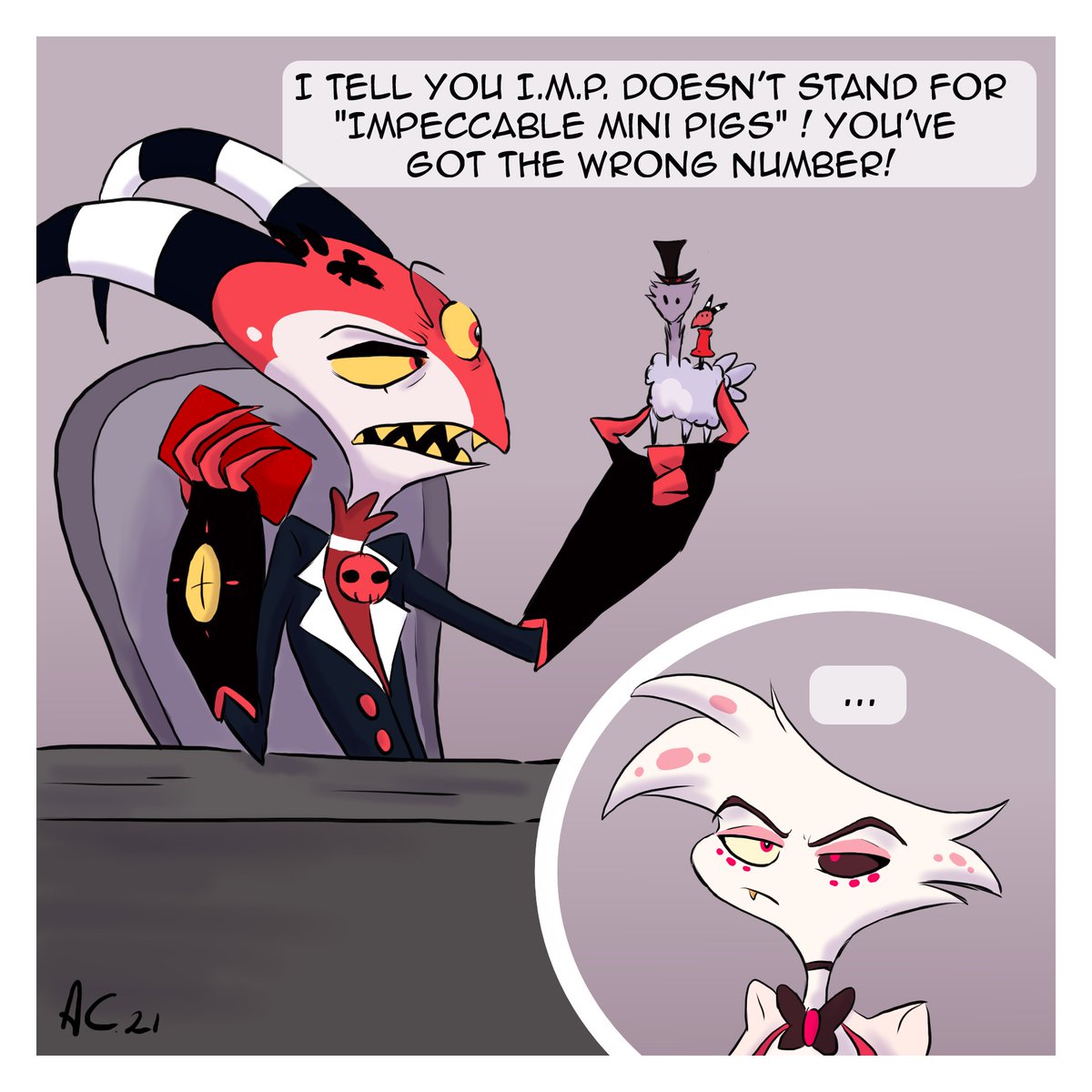 AudreyCosmo's tweet photo. Wow ok now you're 200 ! 🤩 Let me show you what got me into drawing HB/HH fanart. One day @daniart_04 suggested we do a HH collab. We liked it so much that we did another, and part 3 is coming soon. 
#HazbinHotel #HelluvaBoss 
#blitzo #alastor #angeldust #vivziepop https://t.co/qpE2kZcq4i