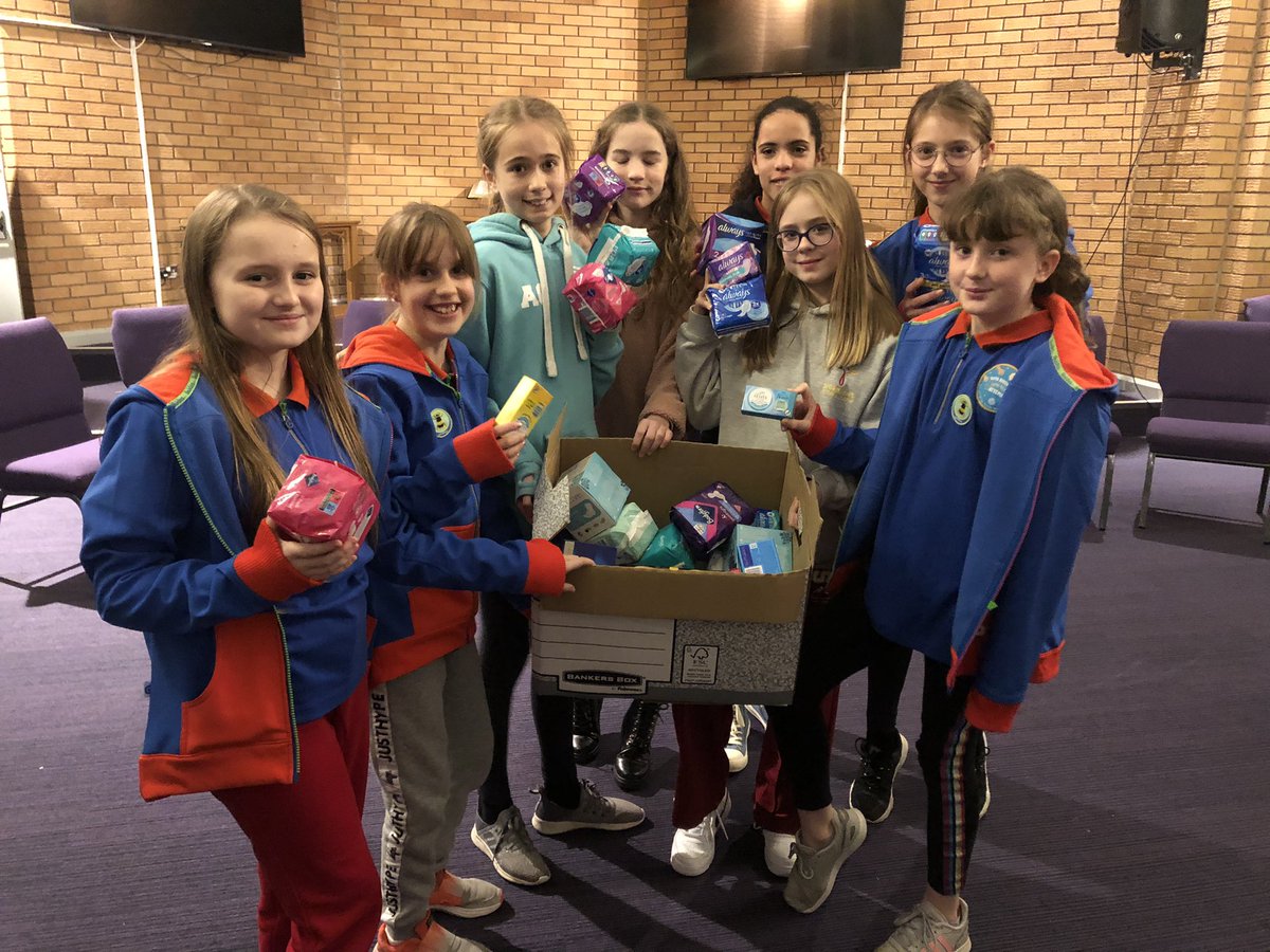 1stDidsbury's tweet photo. For the past 2 weeks we’ve been getting stuck into @Girlguiding’s #EndPeriodPoverty challenge! We’ve explored taboos, investigated adverts, found out about different period products and, most importantly, collected donations to help those experiencing period poverty 📢 🩸 https://t.co/qpASTBdguh
