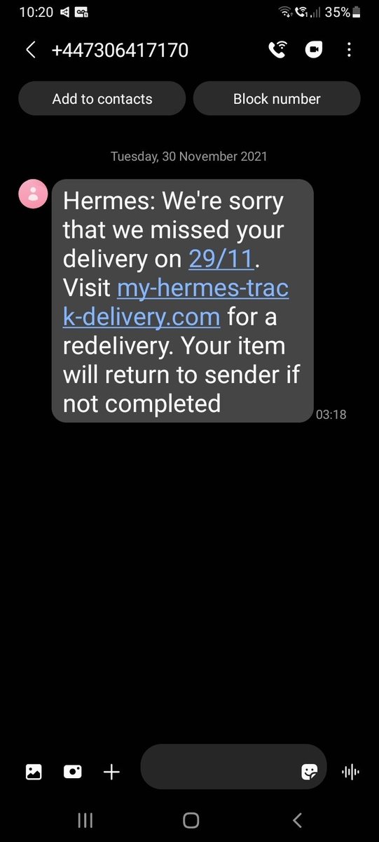 ElectrifiedK's tweet photo. @Hermesparcels is this a scam? There is no way to talk to you or chat to you, I get disconnected because I have no tracking number.
Can you please help? https://t.co/rqIUi17G2i