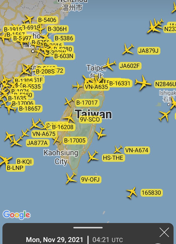 Oceanworldfree's tweet photo. Nov.29,2021 UTC
🇺🇲USAF #AE6832 

#TaiwanStraitMedianLine
#TaiwanStraitCrisis

Boeing P-8A Poseidon https://t.co/zKNi4sjN4B