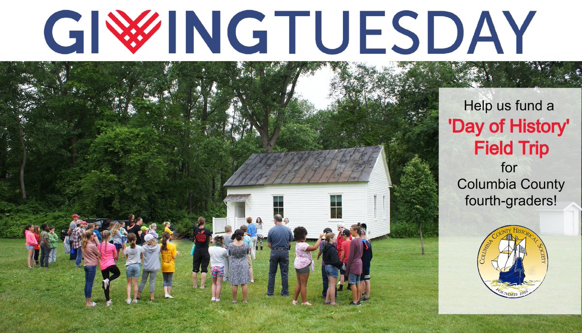 CCHS_NY's tweet photo. On this #GivingTuesday, please consider giving locally. Your donation to the Columbia County Historical Society will help fund a 'Day of History' field trip for all County 4th graders🍎 To learn more and make your donation, visit https://t.co/0Cvg6X6HyT https://t.co/wakP3hXrZw
