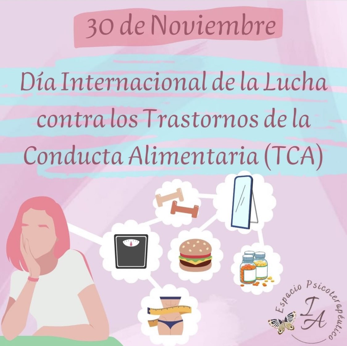 Gloria_Uib's tweet photo. Avui es el día mundial de la lluita contra els transtorns de la conducta alimentaria. Si aquest tema es tractàs dins les aules i no fos un tema tabú, podriem començar a evitar-los. @EFsaludable_UIB #22121_uib 
Molt de suport a qui ho esta patint💪 https://t.co/Csmdw4uWJ8