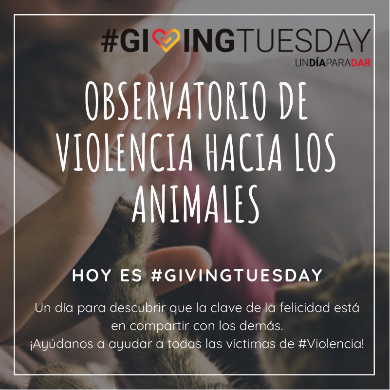 ViolenciaObs's tweet photo. #GivingTuesday2021 Un día para descubrir que la clave de la felicidad está en compartir con los demás.
¡Ayúdanos a ayudar a todas las víctimas de #Violencia!
💚 🔗 https://t.co/JbEcyLrQCN
#GivingTuesday #GivingTuesdayEs #TheLink #NoAlMaltratoAnimal https://t.co/tVzBdl5BI1