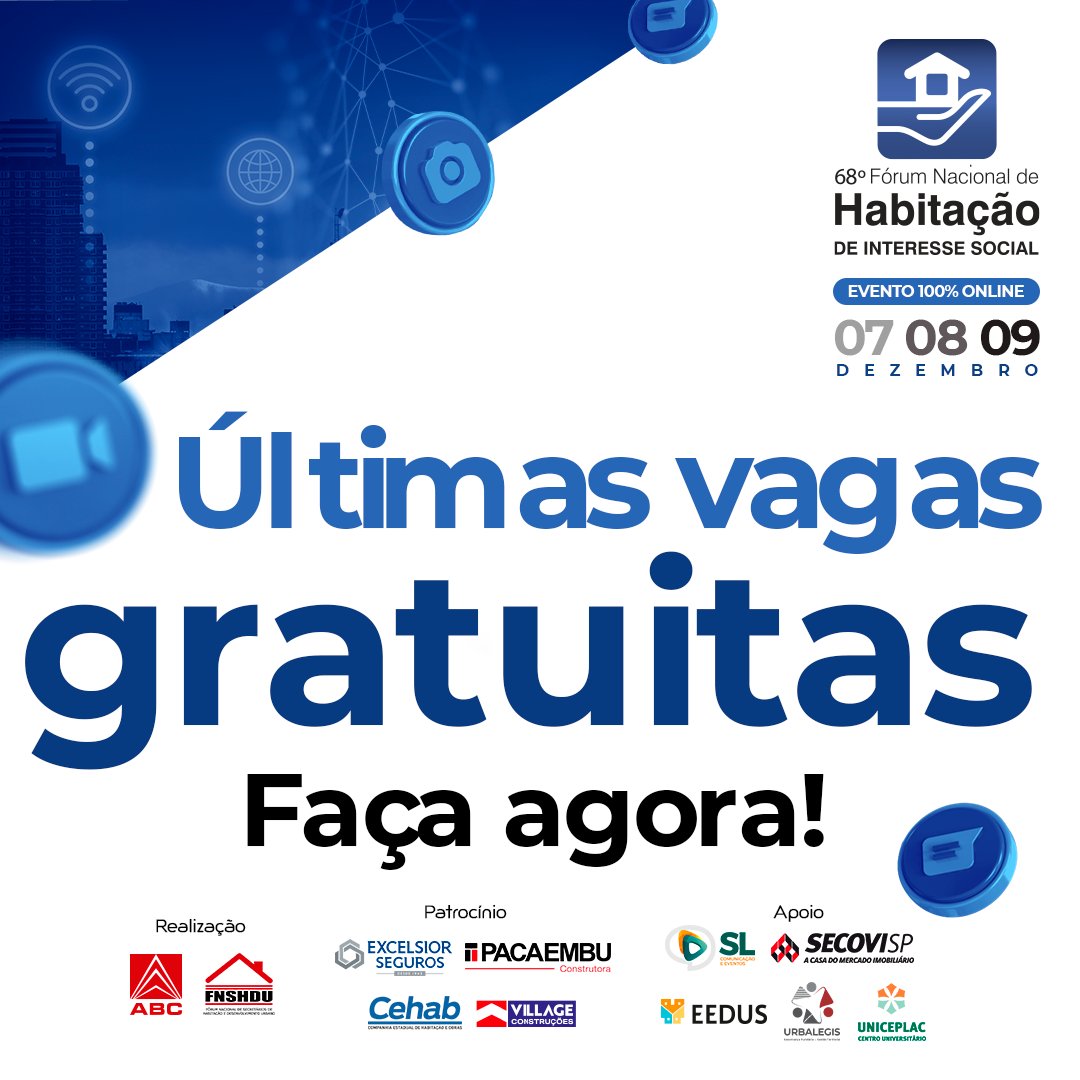 ABCohabs's tweet image. Corra e garanta já a sua! 
forumdehabitacao.com.br/register

#habitacao #habitacaodeinteressesocial #HIS #brasil #mdr #politicassociais #regularizacaofundiaria #sustentabilidade #reurb #politicahabitacional