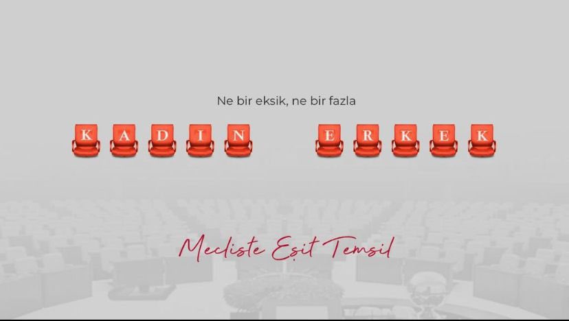 Nüfusun yarısını oluşturan kadınlar tüm yönetimlerde %50 cinsiyet kotası ile eşit olarak temsil edilmeli. Daha çok kadının milletvekili, belediye başkanı, il genel meclisi üyesi, belediye meclisi üyesi, muhtar seçilmesinin önü açılmalı ! #MeclisteEşitTemsilİstiyoruz