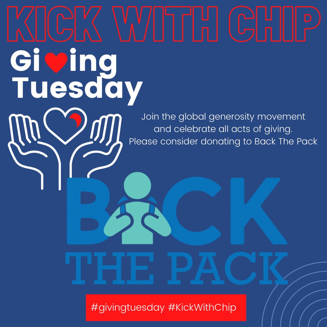 Today is #GivingTuesday Please consider donation to the <a href="/RHSEFoundation/">RHSEF</a> Back The Pack program Go to rhsdfoundation.org click “Invest Now” &amp; type #KickWithChip in the comment box THANKS!