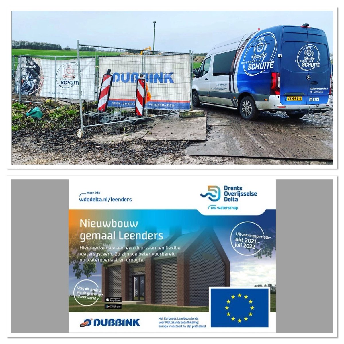 Duikwerkzaamheden nieuwbouw Gemaal Leenders <a href="/Dubbinkbv/">Dubbink Vriezenveen</a> en <a href="/WDODelta/">Waterschap Drents Overijsselse Delta</a>