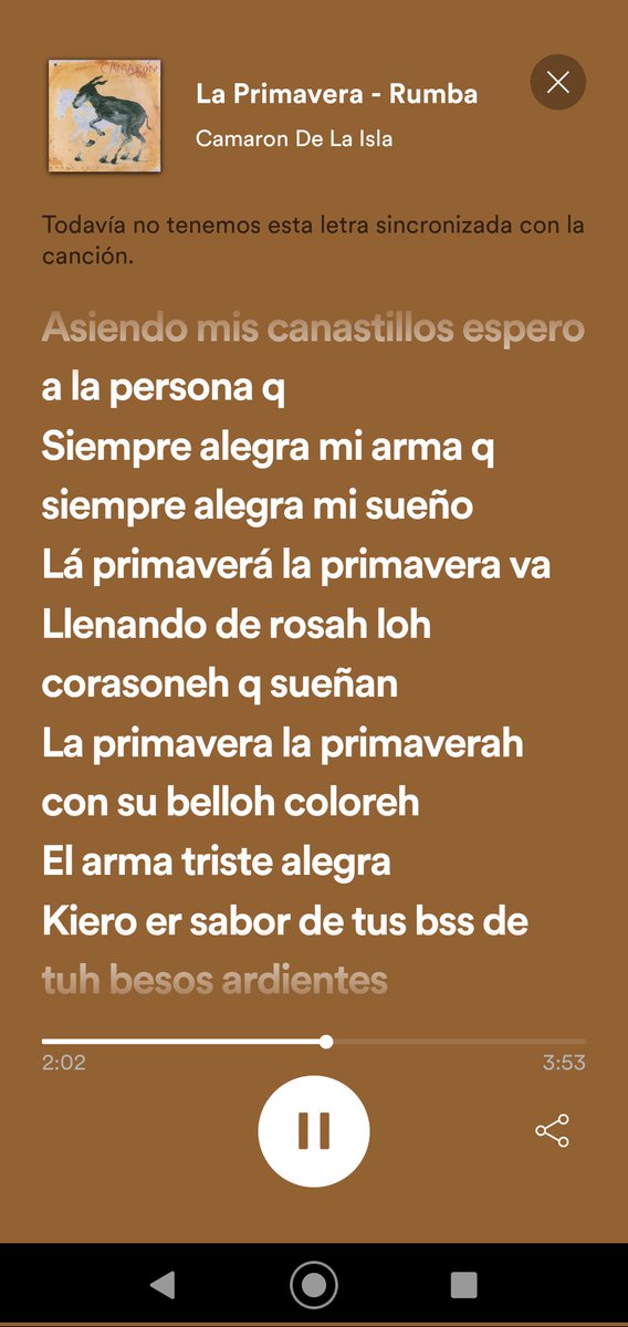 Qué dice Spotify que todavía no tiene lo de la letra controlado del todo...