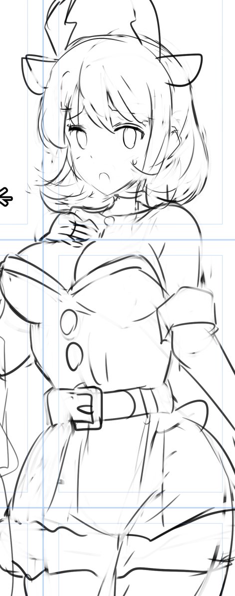 FANBOX限定イラスト用、キャラデザイン詰め中。とはいえ決定稿でもなく。アイデア含めて少し寝かせて、渋用絵の方に。 