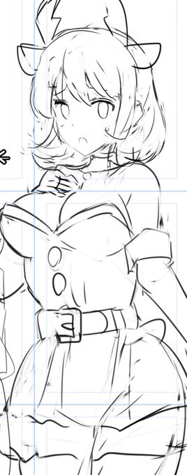 FANBOX限定イラスト用、キャラデザイン詰め中。とはいえ決定稿でもなく。アイデア含めて少し寝かせて、渋用絵の方に。 