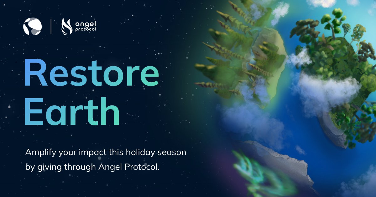 1/ <a href="/angelprotocol/">angelprotocol</a> is excited to announce our Restore Earth campaign for #GivingTuesday: restoreearth.io

-Donate $BTC, $ETH, $LUNA, or $UST natively cross-chain
-Avoid capital gains
-Enjoy a tax write off
-Receive Galactic Angels from the <a href="/galactic_punks/">Galactic Punks</a>
-SAVE THE PLANET