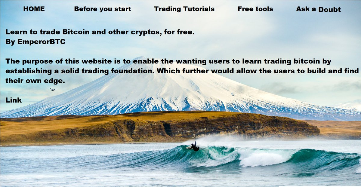 EmperorBTC's tweet photo. First Look of our Trading Website.🚀

1. In depth trading tutorials.
2. Different sections for different trading levels.
3. No Signals. No Entries. Pure Learning heaven.
4. Link to further resources.

Slow but strong. How many of you LIKE it? https://t.co/ywMu7Pg3aU