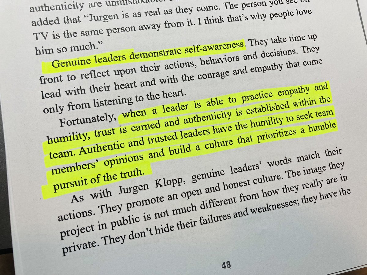AllistairMcCaw's tweet photo. “Authentic and trusted leaders have the humility to seek team members opinions and build a culture that priorities a humble pursuit of the truth.” - page 48 #leadwithpurpose https://t.co/GxR53AdIDZ