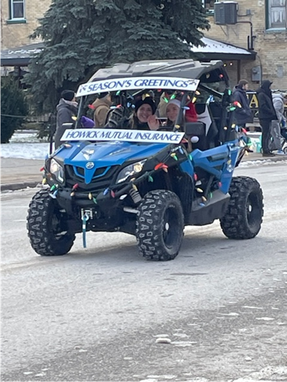HowickMutual's tweet photo. Santa Claus Parades are back! Howick Mutual staff were thrilled to participate in outdoor activities this past weekend in Mildmay, Wingham and Clifford. #mildmaychamber #lionsclubwingham #mintofire https://t.co/ayENIAtMV5