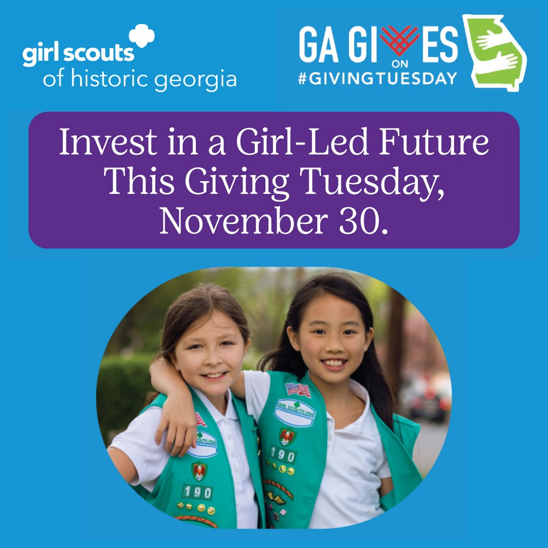 Today is the day! It's #GivingTuesday 💚 We believe in every girl’s power to change the world. Please help us build girls of courage, confidence, and character who make the world a better place! Donate today at gagives.org/story/Znlmnf