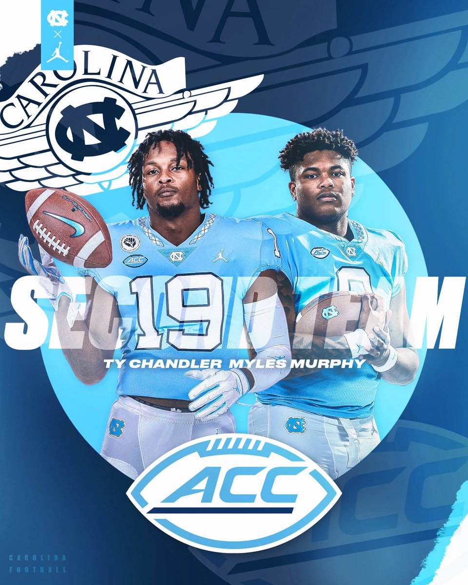 UNCFootball's tweet photo. Your All-ACC Tar Heels 🏅🐏

#CarolinaFootball 🏈 #BeTheOne https://t.co/iSOGv7qqoz