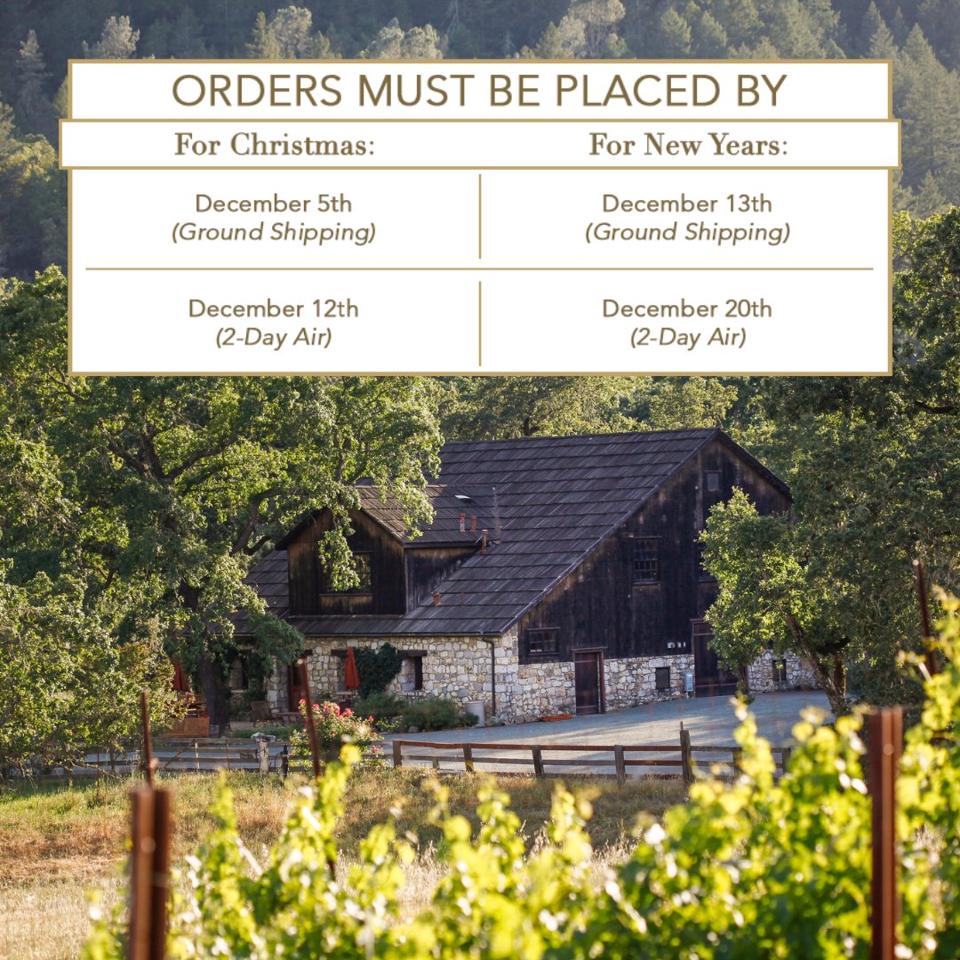 Seavey's Holiday Shipping Deadlines are coming up quick! Let us help you gift all those on your nice list. 3 bottle gift packs available. Reach out to our sales team to learn more. 
wine@seaveyvineyard.com