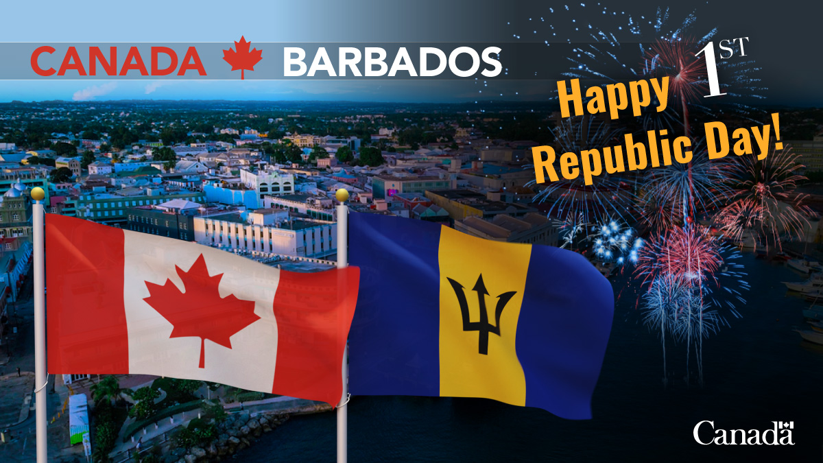 X-এ Foreign Policy CAN: "Happy Independence Day, #Barbados! As Barbados  moves forward to a new chapter in its nationhood as a Republic, we  recognize our strong cooperation on #climate, #security and the