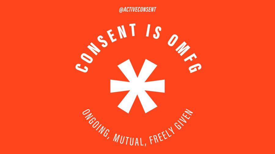 Here's your special #InternationalDayOfConsent  reminder that consent is OMFG - ongoing, mutual, and freely-given ❤️

#activeconsent #idoconsent