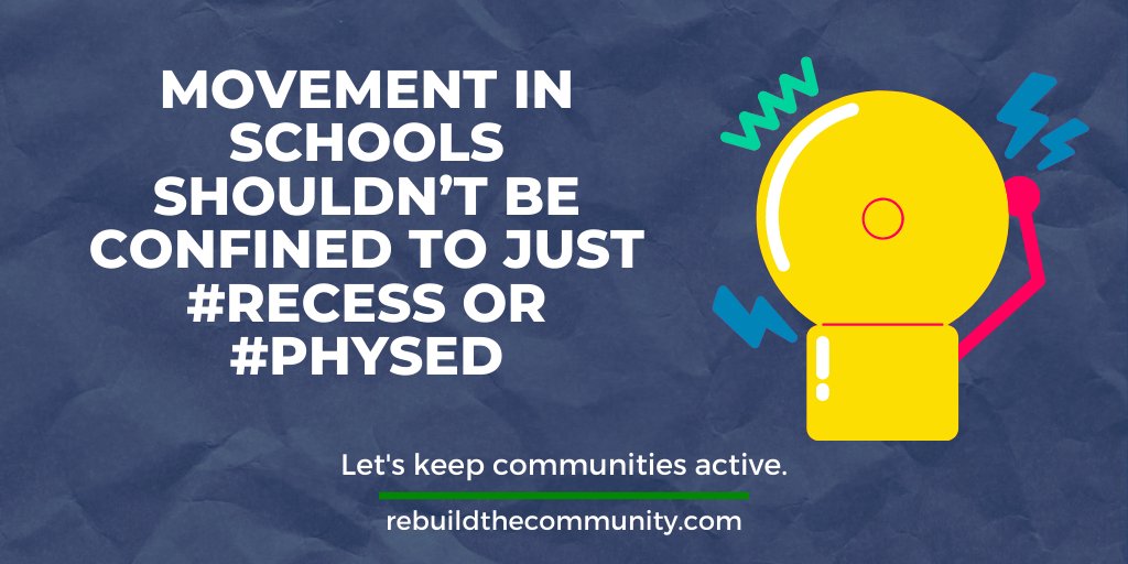 Movement in schools shouldn’t be confined to just #recess or #physed.  Getting kids moving throughout the day and classes can have profound effects on:
🎯  Focus
🎯  Behavior
🎯  Content retention
🎯  Enjoyment
🎯  Alertness
And much much more!

Let's #getkidsmoving