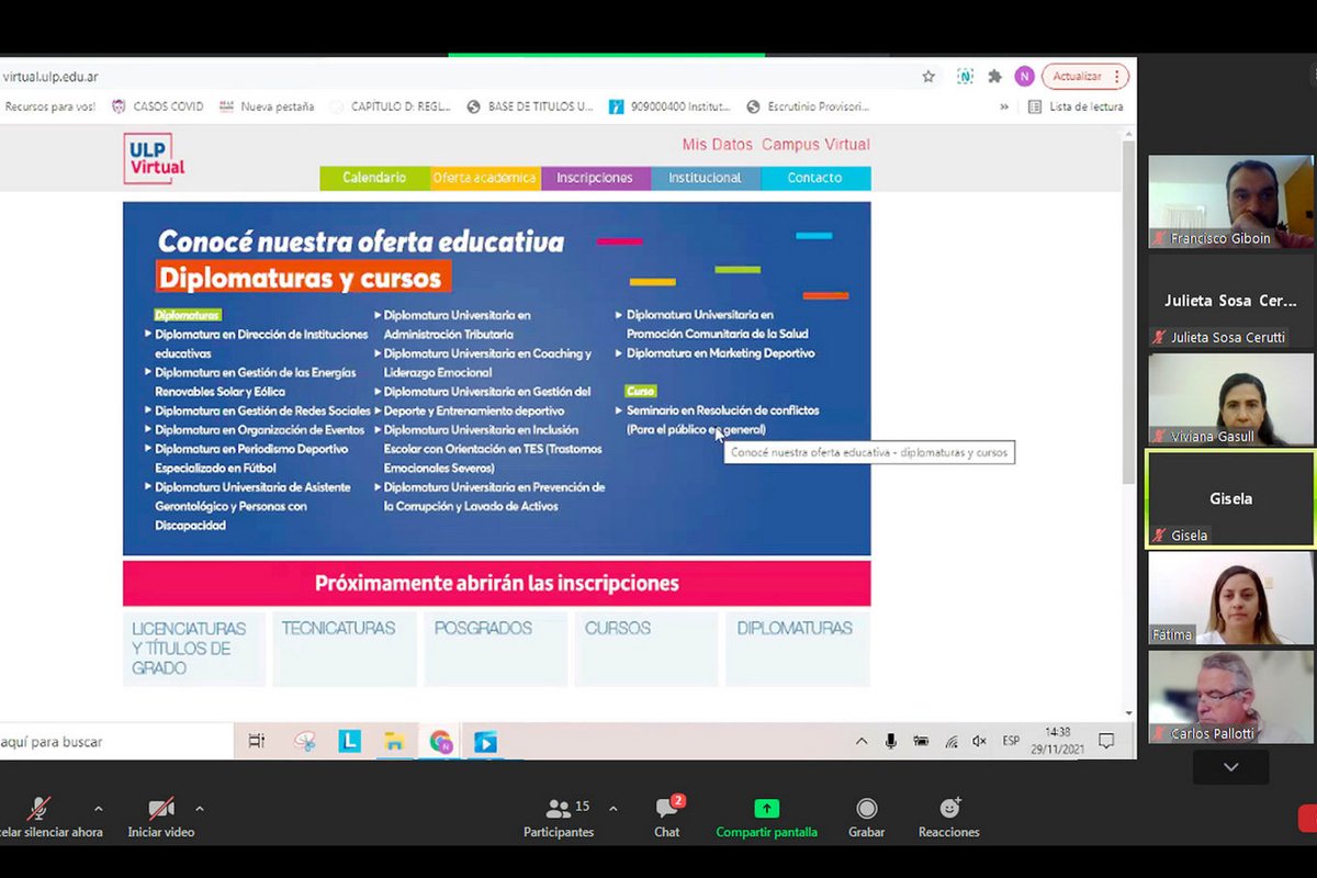 ULPSanLuis's tweet photo. Se presentó de manera virtual la oferta educativa de la ULP a las Escuelas Públicas Digitales
La presentación estuvo a cargo de la directora de la ULP Virtual y los referentes de cada carrera.
Más Info ➡ https://t.co/rbKetRsELq
#ULPVirtual #OfertaAcadémica https://t.co/JJfqJOyMJp