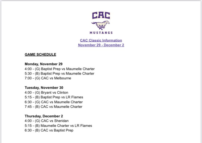CAC Athletics tweet media
