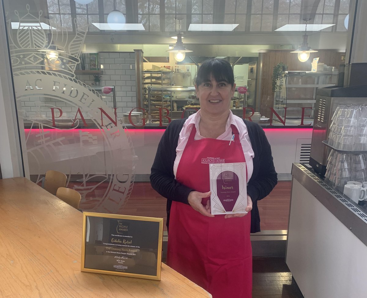 PangbourneColl's tweet photo. Long standing catering staff member, Cidalia (Suzie) Kural, wins Holroyd Howe 'Unsung Hero' Award. Congratulations, Suzie. We appreciate all that you do for our Pangbourne community!❤️
Click to read the full article: https://t.co/OMAlF0QGX0 #PangCollSuccess #PangCollSelflessness https://t.co/HRVOW0UZgA