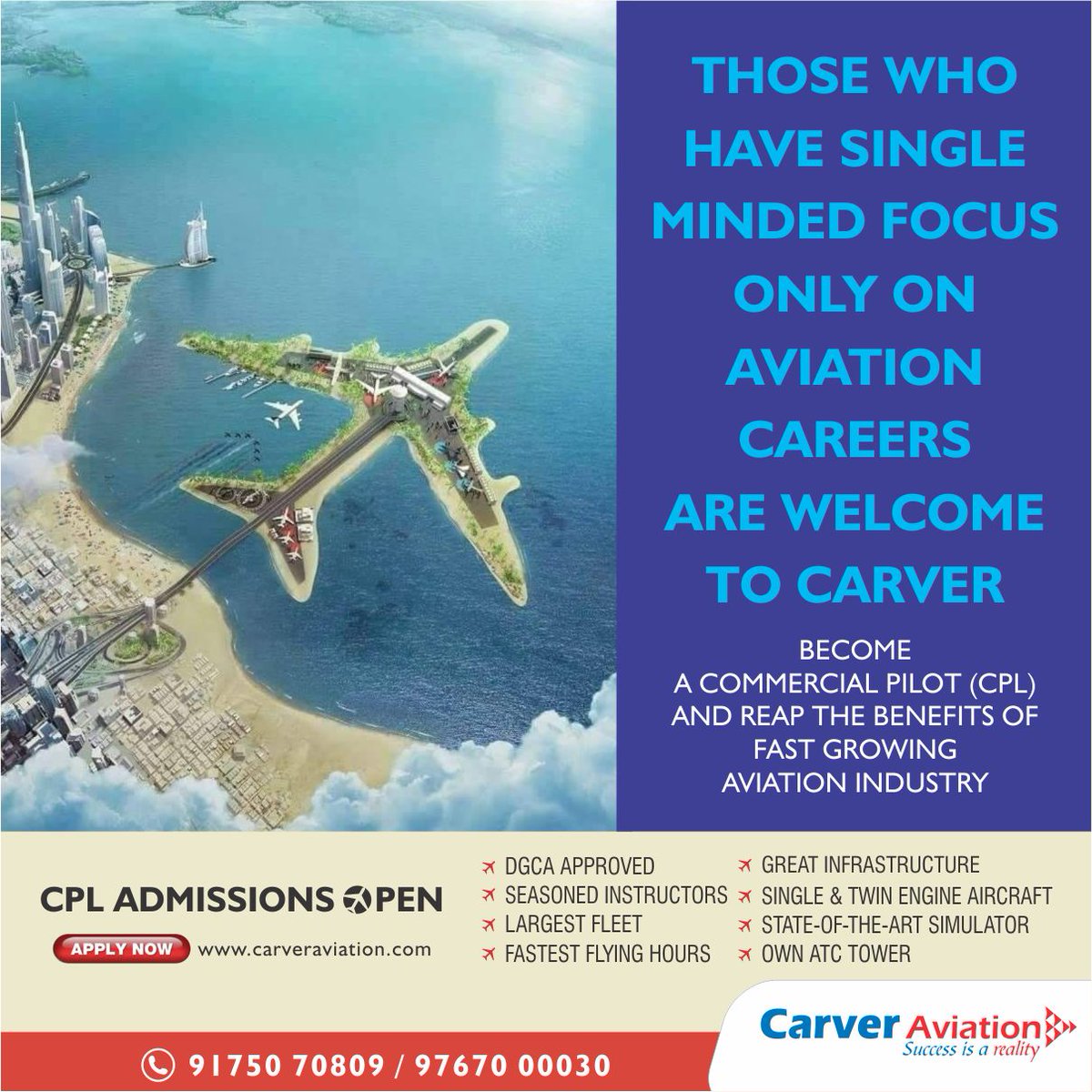 Carveraviation's tweet photo. Become a Commercial Pilot and reap the benefits of the fast-growing aviation industry.
Contact: 9175070809 /9767000030
#CPL #skilledpilot #careergoals #pilottraining #pilotlife #flightschool #airlinepilot #avgeeks #flyingschool #admissionsopen #carveraviation #baramati https://t.co/WTsjutAABf