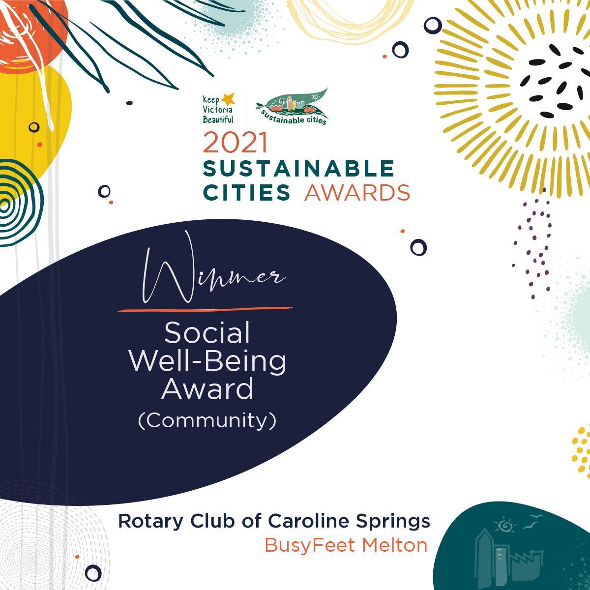 #KVBSustainableCities 2021 Awards Winner Social Well-Being (Community): Rotary Club of Caroline Springs, ‘BusyFeet Melton’
<a href="/newscorpaus/">News Corp Australia</a> <a href="/theheraldsun/">Herald Sun</a> 
<a href="/theage/">The Age</a> <a href="/abcnews/">ABC News</a> 
<a href="/9NewsMelb/">9News Melbourne</a> <a href="/7NewsMelbourne/">7NEWS Melbourne</a> 
<a href="/TenNewsMelb/">10 News First Melbourne</a>