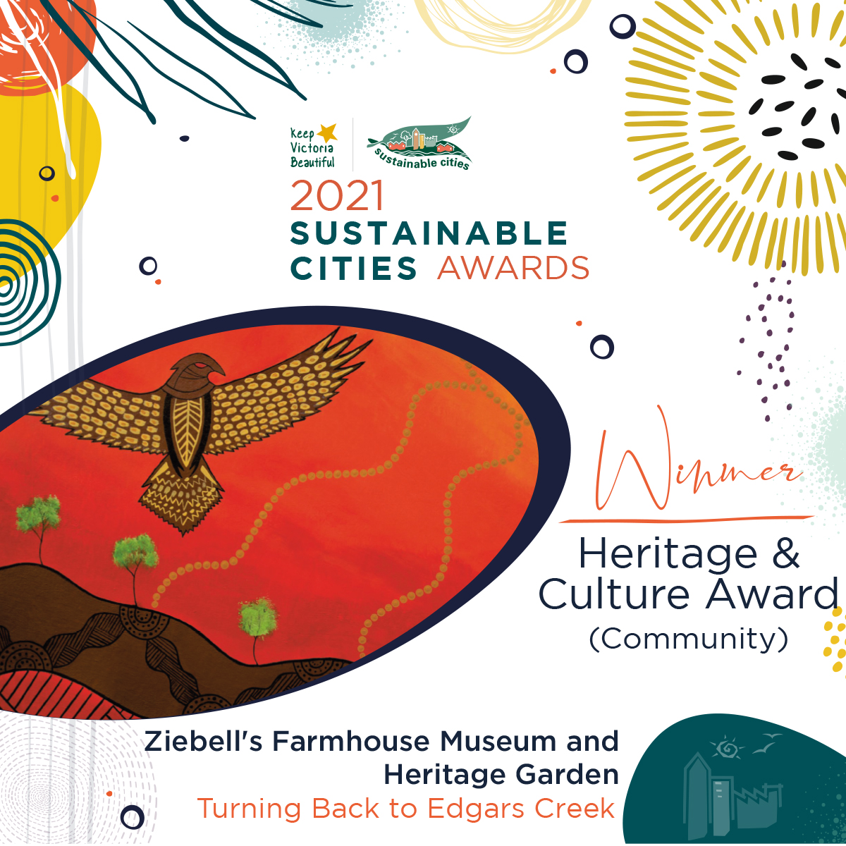 #KVBSustainableCities 2021 Awards Winner Heritage &amp; Culture (Community): Ziebell's Farmhouse Museum and Heritage Garden, ‘Turning Back to Edgars Creek’
@CityWhittlesea <a href="/theheraldsun/">Herald Sun</a> 
<a href="/theage/">The Age</a> <a href="/abcnews/">ABC News</a> 
<a href="/9NewsMelb/">9News Melbourne</a> <a href="/7NewsMelbourne/">7NEWS Melbourne</a> 
<a href="/TenNewsMelb/">10 News First Melbourne</a>