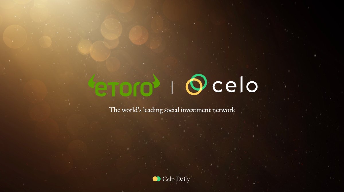 CeloDaily's tweet photo. Congrats! $CELO is now available on @eToro, the world's leading social investment network. 

https://t.co/FKu0sxDkiD https://t.co/QgmJuwPK97