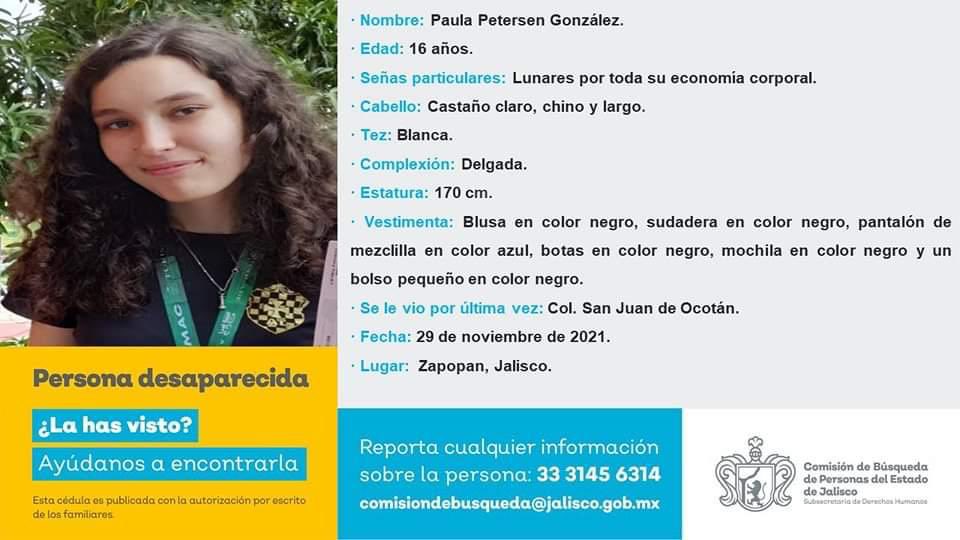 EMILIAMDLAP's tweet photo. Por favor ayúdenme a difundir. #TeBuscamosPaulaPetersen 

Que regrese a casa. RT

@Busqueda_MX @FiscaliaJal @kiquinta @TVAztecaJalisco @informador_JAL @MilenioJalisco @MilenioJalisco @buscadorasonora @busqueda_cdmx @Trafico_ZMG https://t.co/84BcykVlDo