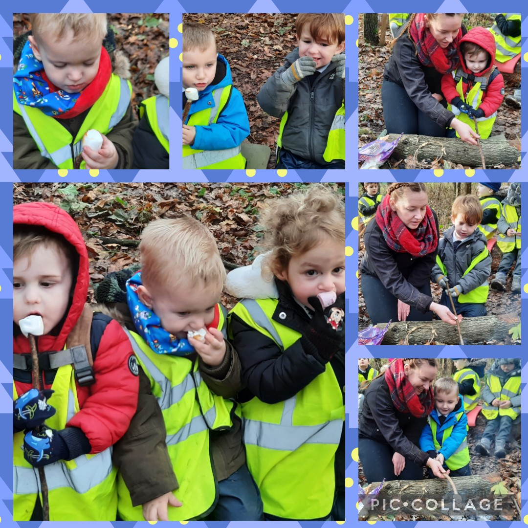 GrangeMrsJ's tweet photo. Nursery were very excited to toast marshmallows around the open fire. They were delicious Xx. #GrangeEYFS #forestschool @ForestSchools @ExploreDelamere @GrangeMissWri @GrangeMissA #outdoorlearning https://t.co/P34tHcQDDX